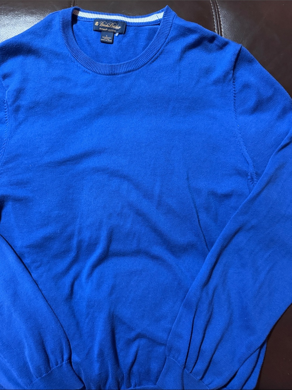 Brooks Brothers Men's Crewneck Sweater in Bright Blue